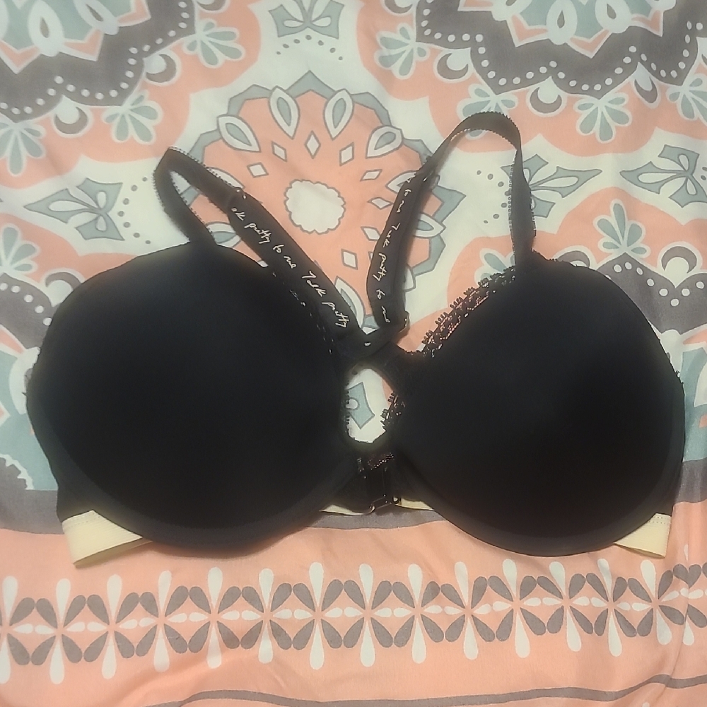 Kensie Black Bra with Lace Detail